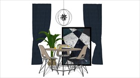 北欧混搭餐厅SU模型