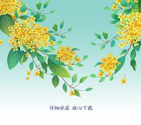 手绘桂花
