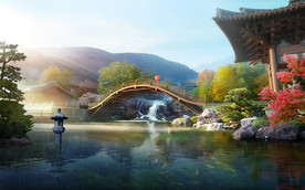 中式园林景观效果图