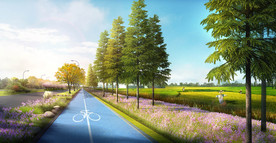 新农村健身步道效果图