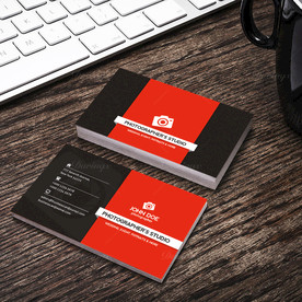 黑橙简约名片正反双面PSD模板