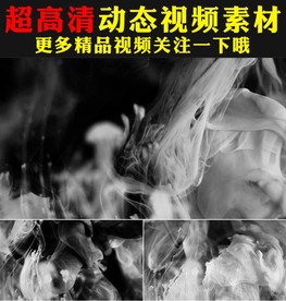 水墨中国风白色烟雾粒子视频素材