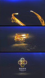 金色飘带LOGO演绎AE模版