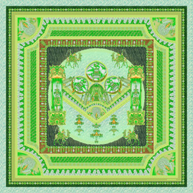 新款大牌方巾动物花