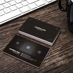 黑红简约名片PSD格双面展开图