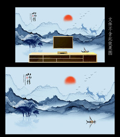 山水情背景墙