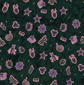 线圈动物抽象花