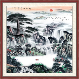 迎客松国画迎客松