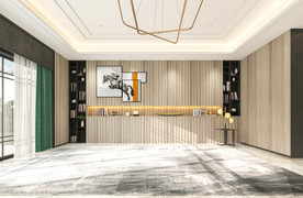 现代背景墙客厅3D效果图摄影墙