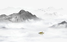 意境水墨山水画