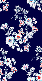 手绘山茶花 碎花裙