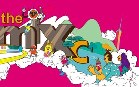 手绘商业开业插画粉红色海报