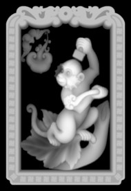 十二生肖 猴灰度图