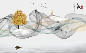 新中式电视背景墙