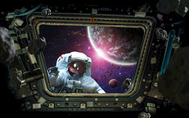 宇航员3D背景墙