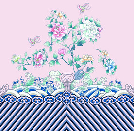 祺袍花粉 泥点 原创女装