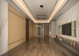 现代背景墙 客厅沙发空景摄影墙