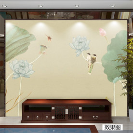 国画 荷花 水墨 花鸟