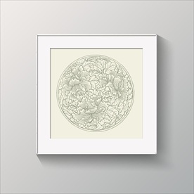 花纹雕花牡丹图案