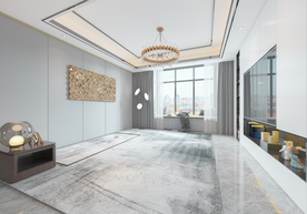 现代极简轻奢客厅背景墙空间设计