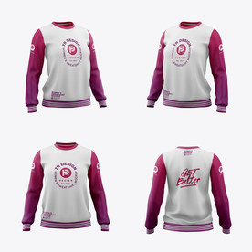 女式圆领运动服装设计样机模板