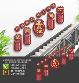 中医楼梯文化墙