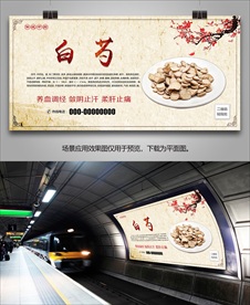 白芍海报灯箱展板挂画单页易拉宝