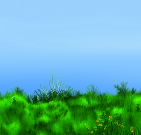 青草鲜花蓝天电视背景墙装饰壁画