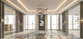 极简轻奢现代客厅沙发背景墙