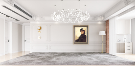 欧式背景墙 客厅沙发空间设计