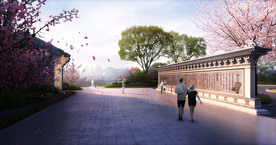 中式古建园林效果图