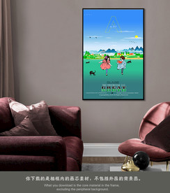 新中式山水画意境山水画油画风景