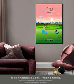 新中式山水画意境山水画油画风景