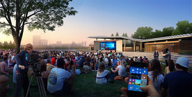 滨湖公园活动中心黄昏透视效果图