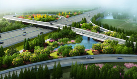 高架互通 道路景观效果图