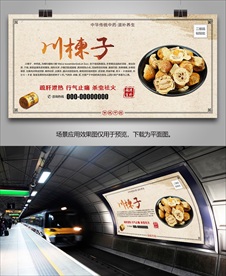 中药文化川楝子海报灯箱展板展架