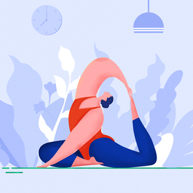 插画 瑜伽 运动 扁平化 女生