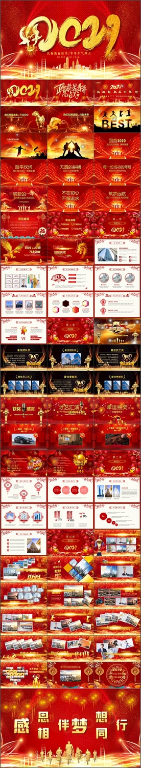 2021牛年年会庆典颁奖PPT