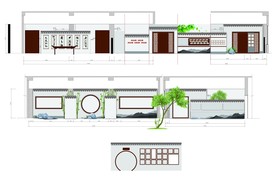 风景园林式整体展馆展墙矢量文件