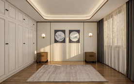 新中式卧室靠床背景墙 空间设计