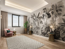 极简现代卧室靠床背景墙