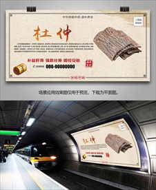 杜仲招贴海报灯箱展板展架挂画