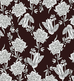 大牌线条花 手绘花