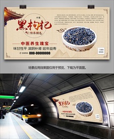 中草药黑枸杞海报灯箱展板展架