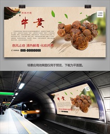 牛黄简介海报灯箱展板展架挂画