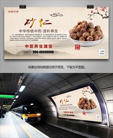 中药材砂仁灯箱海报展板挂画单页