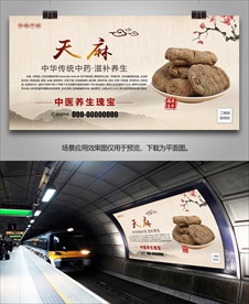 天麻宣传单页海报灯箱挂画展板