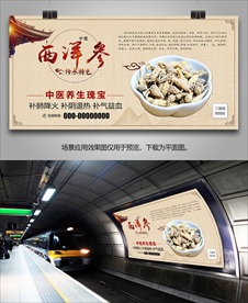 西洋参简介灯箱海报展板展架挂画