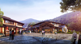 旅游古镇商业老街景观效果图