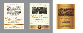 传统法国红酒标签3个